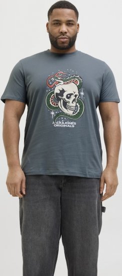 Jack & Jones Anatomy Skull Crew Neck T-Shirt Grey - Тениски - мъжки тениски големи размери