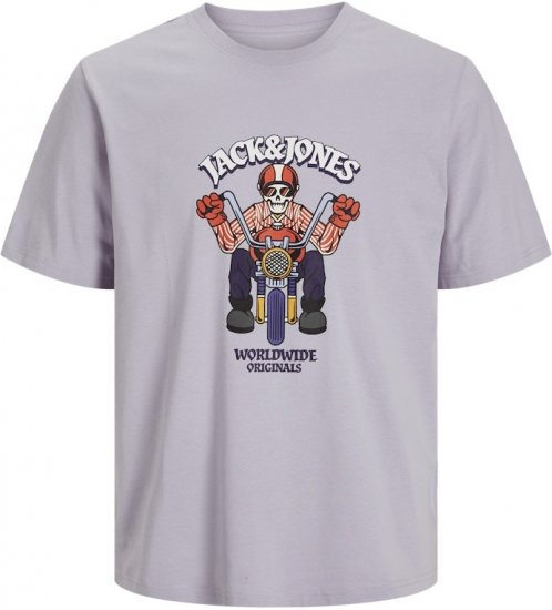 Jack & Jones Anatomy Skull Crew Neck T-Shirt Violet - Тениски - мъжки тениски големи размери