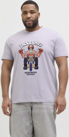 Jack & Jones Anatomy Skull Crew Neck T-Shirt Violet - Тениски - мъжки тениски големи размери