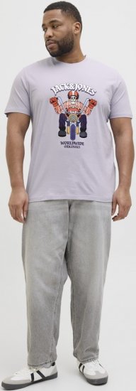 Jack & Jones Anatomy Skull Crew Neck T-Shirt Violet - Тениски - мъжки тениски големи размери