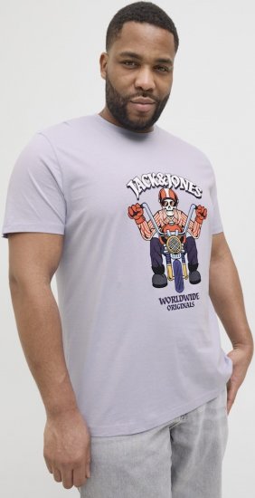 Jack & Jones Anatomy Skull Crew Neck T-Shirt Violet - Тениски - мъжки тениски големи размери