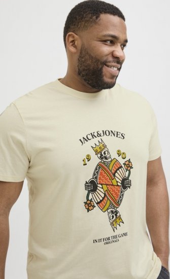 Jack & Jones Anatomy Skull Crew Neck T-Shirt Antique White - Тениски - мъжки тениски големи размери