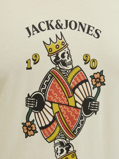 Jack & Jones Anatomy Skull Crew Neck T-Shirt Antique White - Тениски - мъжки тениски големи размери