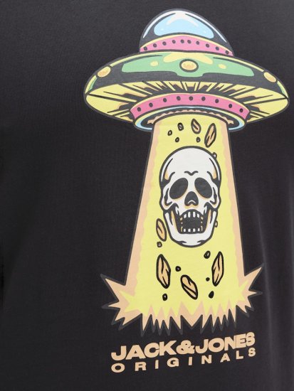 Jack & Jones Anatomy Skull Crew Neck T-Shirt Black - Тениски - мъжки тениски големи размери