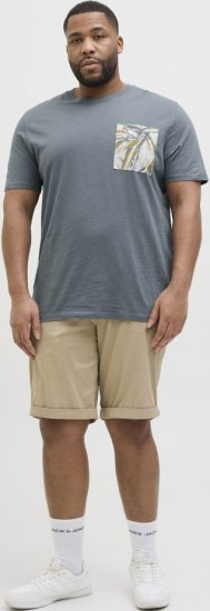 Jack & Jones Split Pocket Print T-Shirt Grey - Тениски - мъжки тениски големи размери