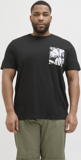 Jack & Jones Split Pocket Print T-Shirt Black - Тениски - мъжки тениски големи размери