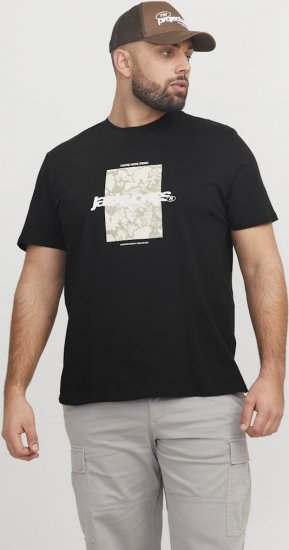 Jack & Jones Tarmac Camo Crew Neck T-Shirt Black - Тениски - мъжки тениски големи размери