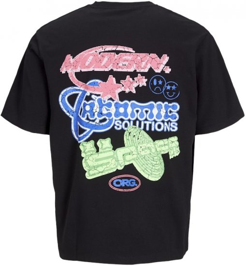 Jack & Jones Compact Crew Neck T-Shirt Black - Тениски - мъжки тениски големи размери
