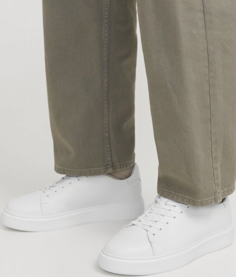 Jack & Jones Stockholm Leather Sneakers Bright White/Leather - Мъжки oбувки 40-52 - 