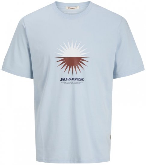 Jack & Jones Vira Branding Crew Neck T-Shirt Skyway - Тениски - мъжки тениски големи размери