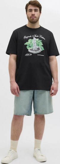 Jack & Jones Hydra Crew Neck T-Shirt Black - Тениски - мъжки тениски големи размери