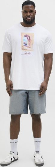 Jack & Jones Hydra Crew Neck T-Shirt Bright White - Тениски - мъжки тениски големи размери