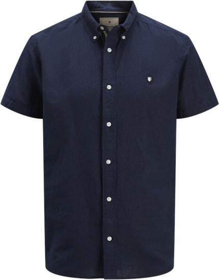 Jack & Jones Summer Shield Short Sleeve Shirt Maritime Blue - Ризи - мъжки ризи големи размери