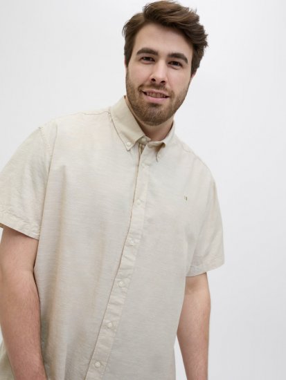Jack & Jones Summer Shield Short Sleeve Shirt White Pepper - Ризи - мъжки ризи големи размери