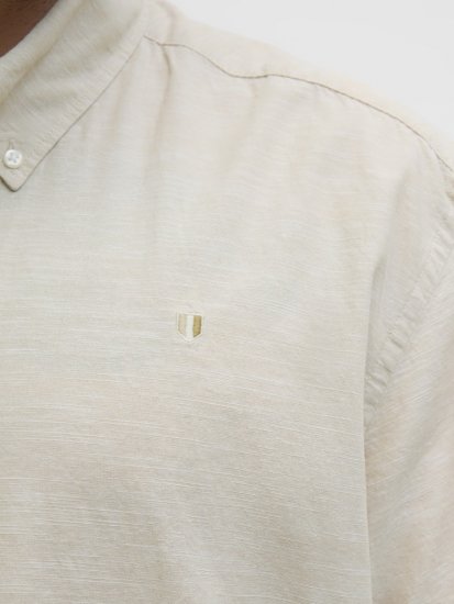Jack & Jones Summer Shield Short Sleeve Shirt White Pepper - Ризи - мъжки ризи големи размери