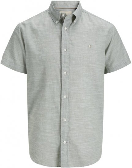 Jack & Jones Summer Shield Short Sleeve Shirt Hedge Green - Ризи - мъжки ризи големи размери
