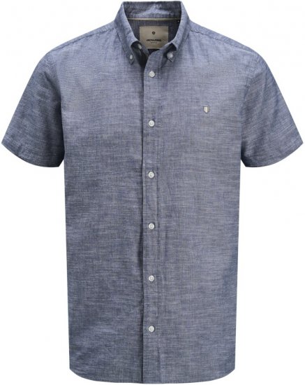 Jack & Jones Summer Shield Short Sleeve Shirt Faded Denim - Ризи - мъжки ризи големи размери