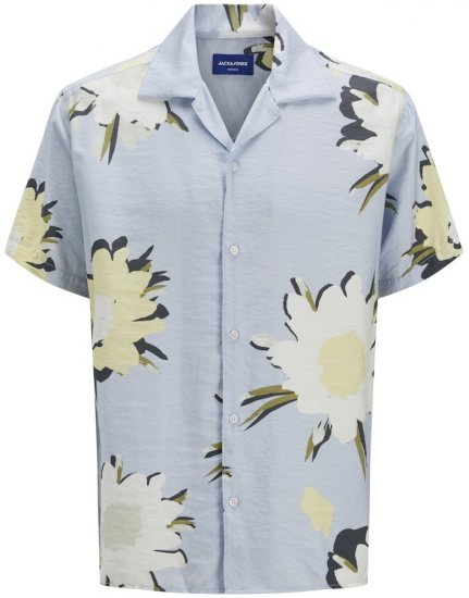 Jack & Jones Vira Marshall AOP Short Sleeve Shirt Skyway - Ризи - мъжки ризи големи размери