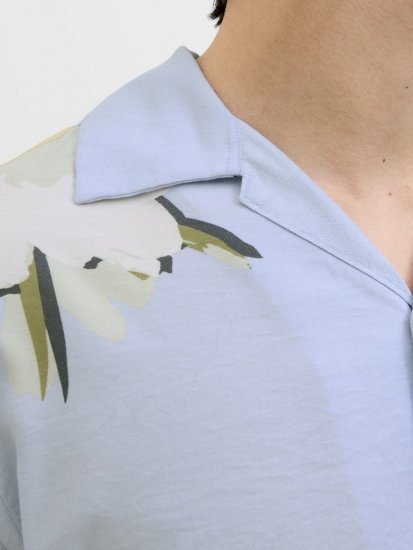 Jack & Jones Vira Marshall AOP Short Sleeve Shirt Skyway - Ризи - мъжки ризи големи размери