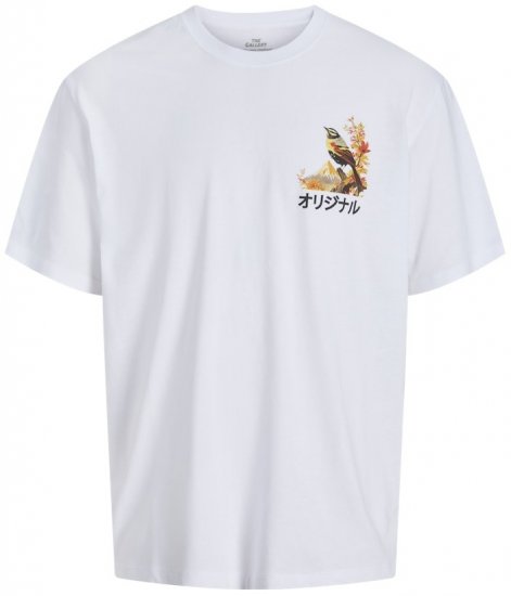 Jack & Jones Fuji Crew Neck T-Shirt Bright White - Тениски - мъжки тениски големи размери