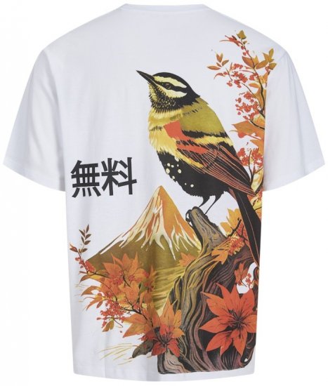 Jack & Jones Fuji Crew Neck T-Shirt Bright White - Тениски - мъжки тениски големи размери