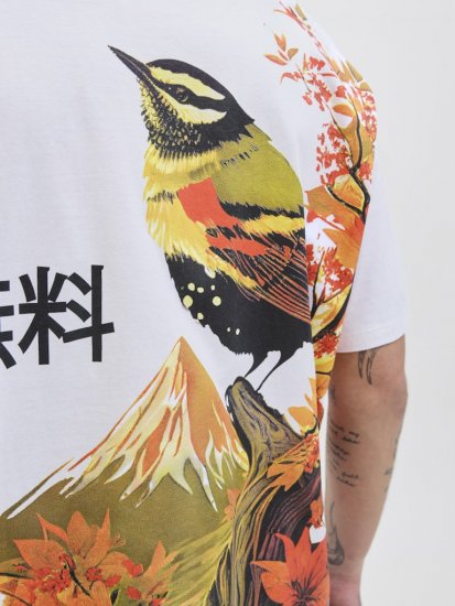 Jack & Jones Fuji Crew Neck T-Shirt Bright White - Тениски - мъжки тениски големи размери