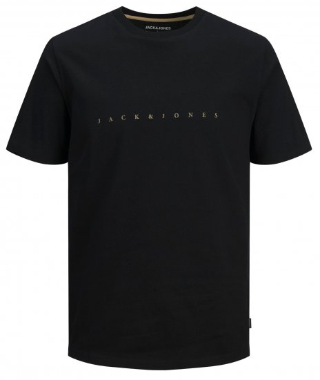 Jack & Jones JJFONT T-Shirt Black - Тениски - мъжки тениски големи размери