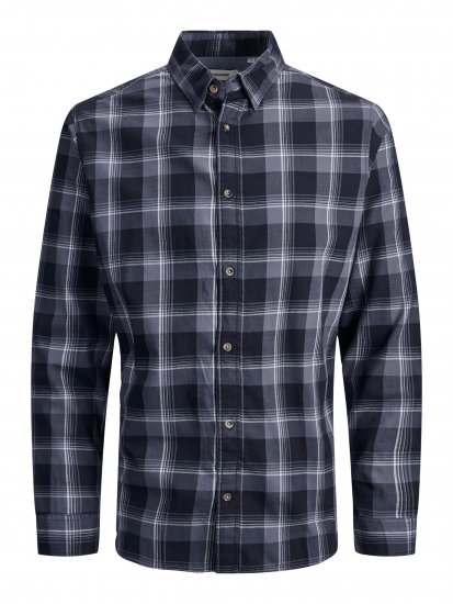 Jack & Jones JJPLAIN LOGAN Shirt Navy - Ризи - мъжки ризи големи размери