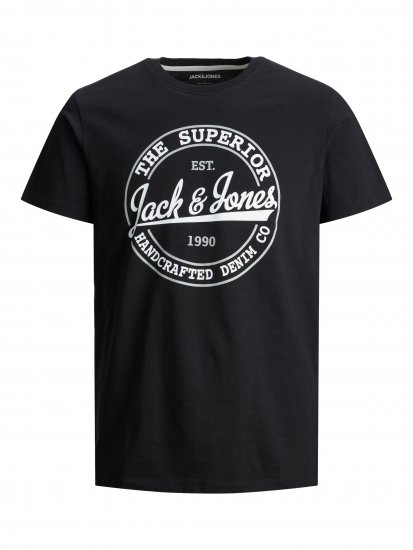 Jack & Jones JJBRAT T-Shirt Black - Тениски - мъжки тениски големи размери