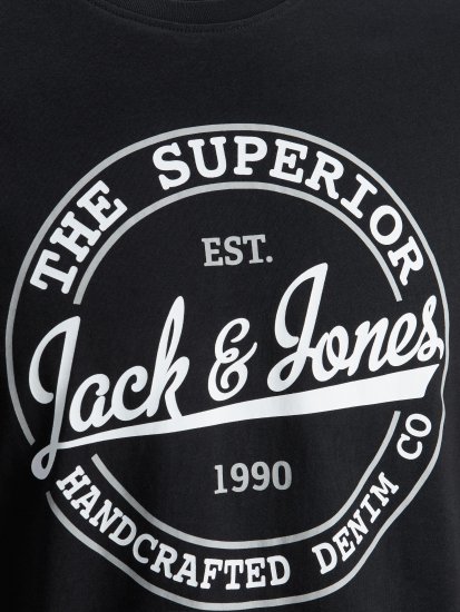Jack & Jones JJBRAT T-Shirt Black - Тениски - мъжки тениски големи размери