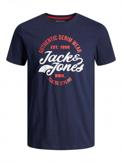 Jack & Jones JJBRAT T-Shirt Navy - Тениски - мъжки тениски големи размери