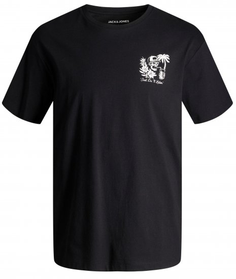 Jack & Jones JJCHILLER With Back Print Black - Тениски - мъжки тениски големи размери