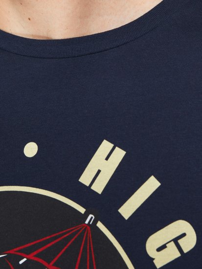 Jack & Jones JJEUSTACE T-Shirt Navy - Тениски - мъжки тениски големи размери