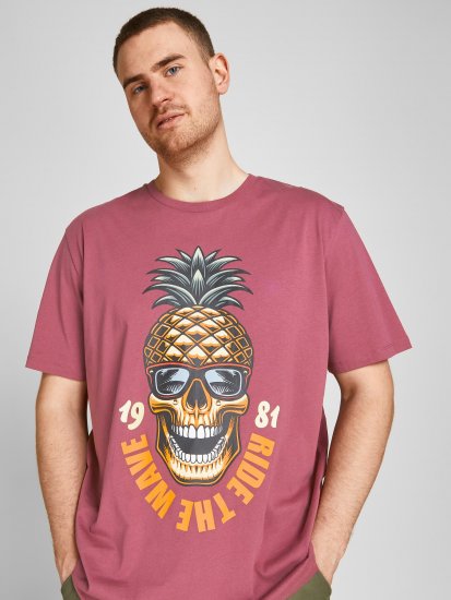 Jack & Jones JJEUSTACE T-Shirt Pink - Тениски - мъжки тениски големи размери