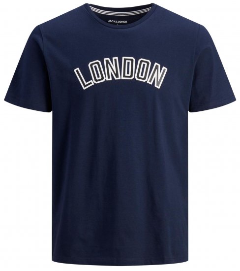 Jack & Jones JJCITY T-Shirt Navy - Тениски - мъжки тениски големи размери