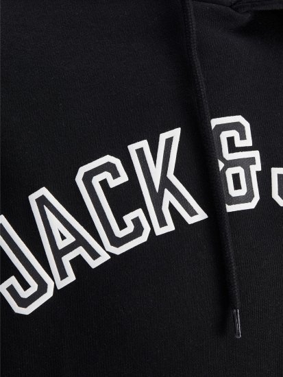 Jack & Jones JJCITY Hoodie Black - Суичъри & cуичъри с качулка - мъжки суичъри големи размери