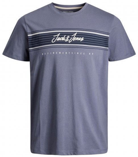 Jack & Jones JJLEO T-Shirt Gray - Тениски - мъжки тениски големи размери