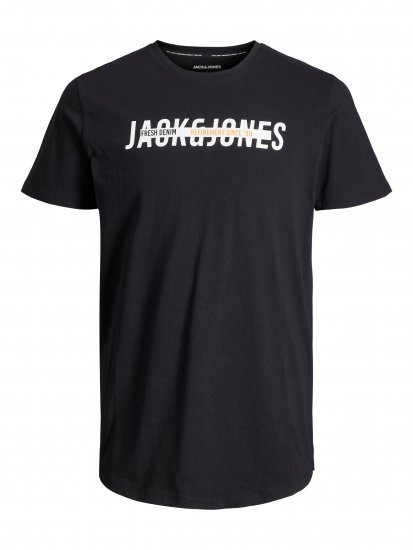 Jack & Jones JJTEO T-Shirt Black - Тениски - мъжки тениски големи размери