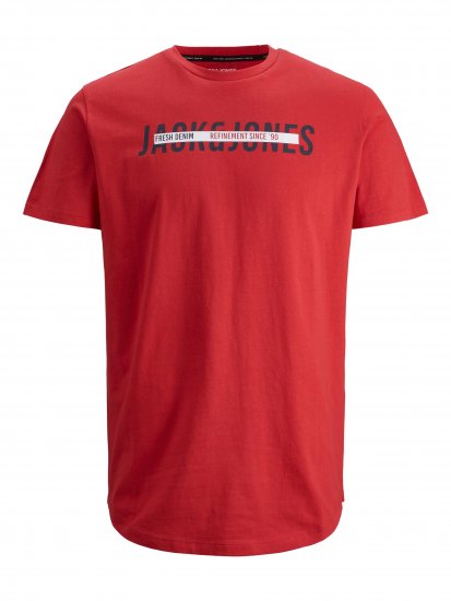 Jack & Jones JJTEO T-Shirt Red - Тениски - мъжки тениски големи размери