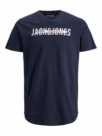 Jack & Jones JJTEO T-Shirt Navy - Тениски - мъжки тениски големи размери