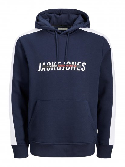 Jack & Jones JJCUT SWEAT Hoodie Navy - Суичъри & cуичъри с качулка - мъжки суичъри големи размери