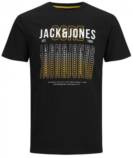 Jack & Jones JJCYBER T-Shirt Black - Тениски - мъжки тениски големи размери