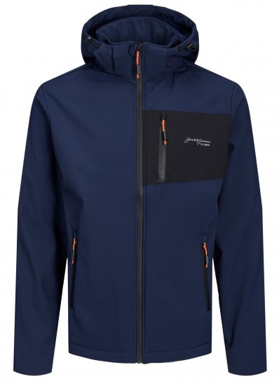 Jack & Jones JJTYSON Softshell Jacket Navy Blazer - Якета - мъжки якета големи размери