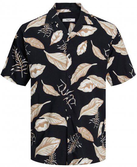 Jack & Jones JPRBLATROPIC Resort Shirt Black - Ризи - мъжки ризи големи размери