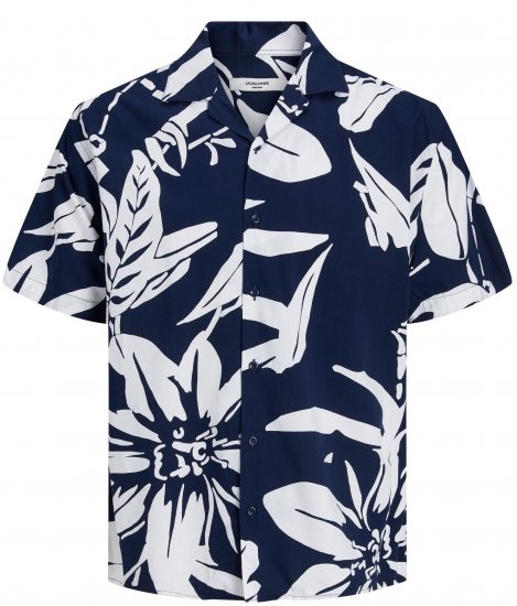 Jack & Jones JPRBLATROPIC Resort Shirt Navy - Ризи - мъжки ризи големи размери