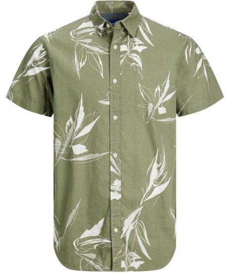 Jack & Jones JORCRAYON AOP Shirt Green - Ризи - мъжки ризи големи размери