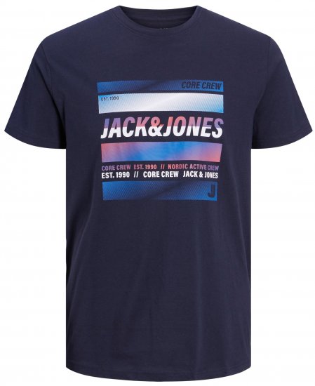 Jack & Jones JCOARC T-Shirt Navy - Тениски - мъжки тениски големи размери