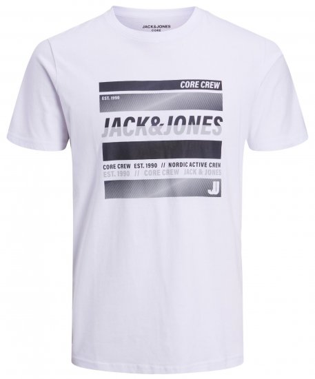 Jack & Jones JCOARC T-Shirt White - Тениски - мъжки тениски големи размери