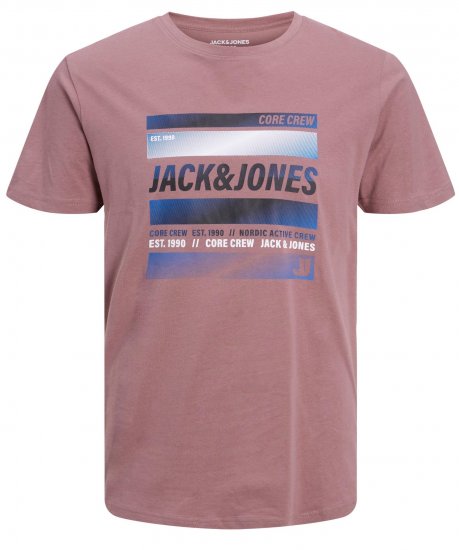 Jack & Jones JCOARC T-Shirt Twilight Mauve - Тениски - мъжки тениски големи размери