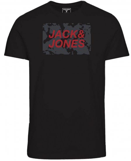 Jack & Jones JCOLAUGE T-Shirt Black - Тениски - мъжки тениски големи размери